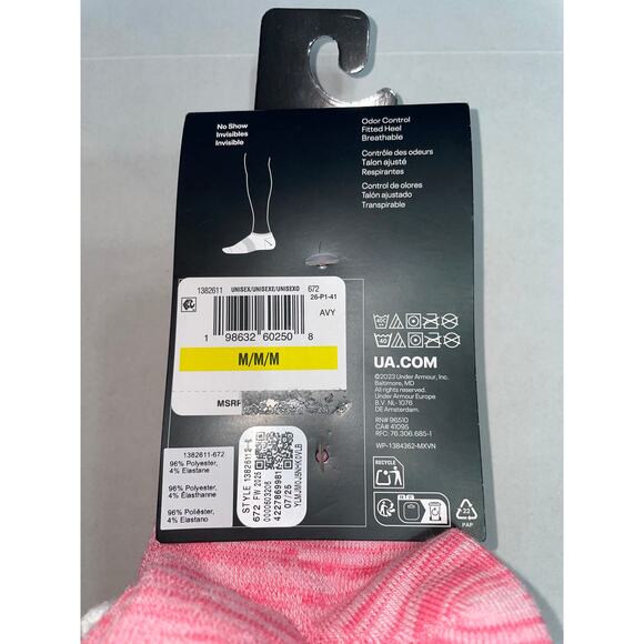 UNDER ARMOUR WOMENS 6 PAIR PINKs LIGHTWEIGHT NO SHOW SOCKS NEW - Picture 5 of 6